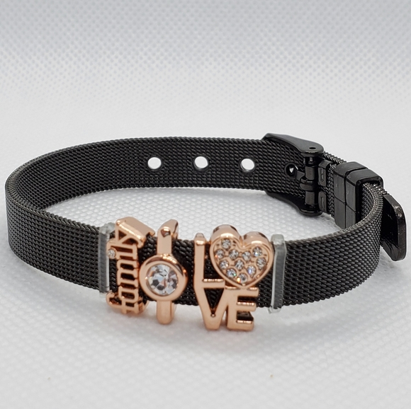 5⭐ rated💗 Black/Rose Gold Family Themed Bracelet - Picture 3 of 7